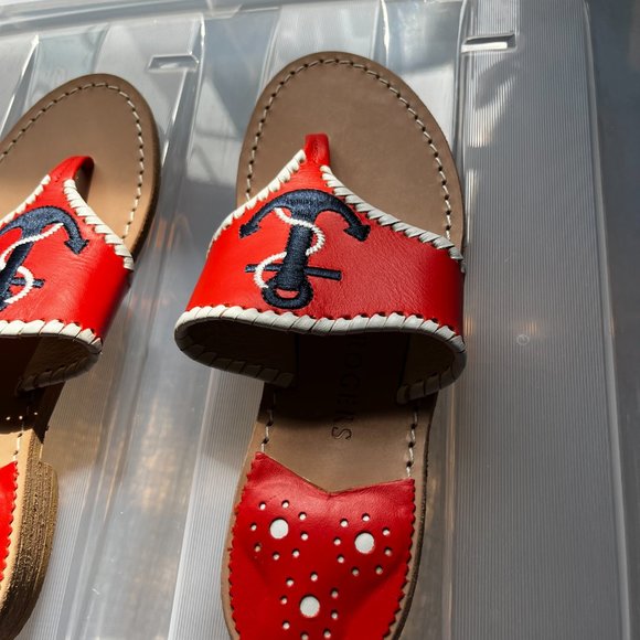Jack Rogers Red and Navy Sandals - Picture 3 of 5